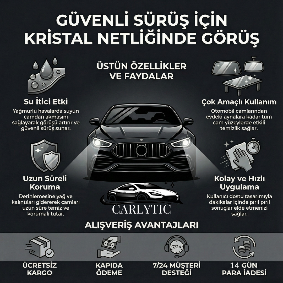 CARLYTIC | Kristal Netlik Cam Temizleyici